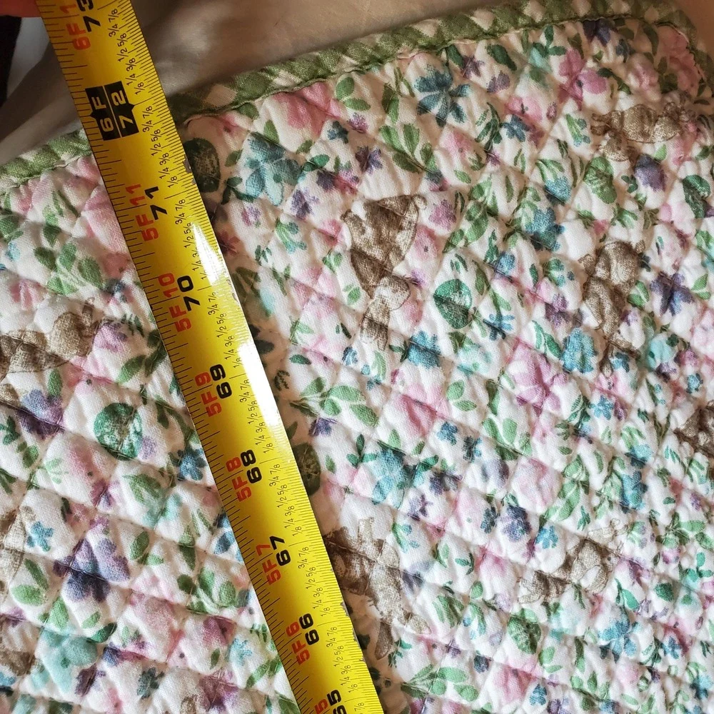 Rachel Ashwell Farmhouse Reversible Quilted Table Runner Gingham Green 71x13